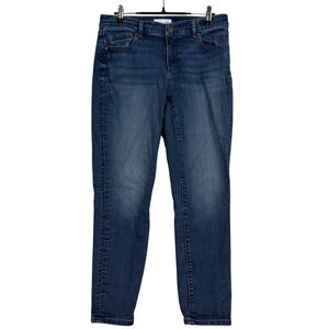 Loft Skinny Crop Jeans Womens 29/8 Dark Wash Blue Mid Rise Denim Pants Casual